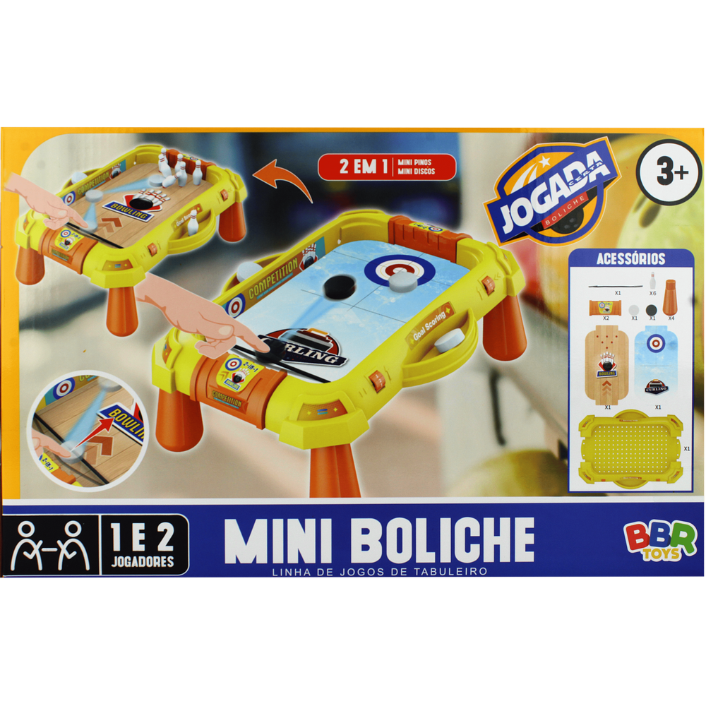 Jogo Mini Boliche Brinquedo Ate 2 Jogadores Bbr Toys