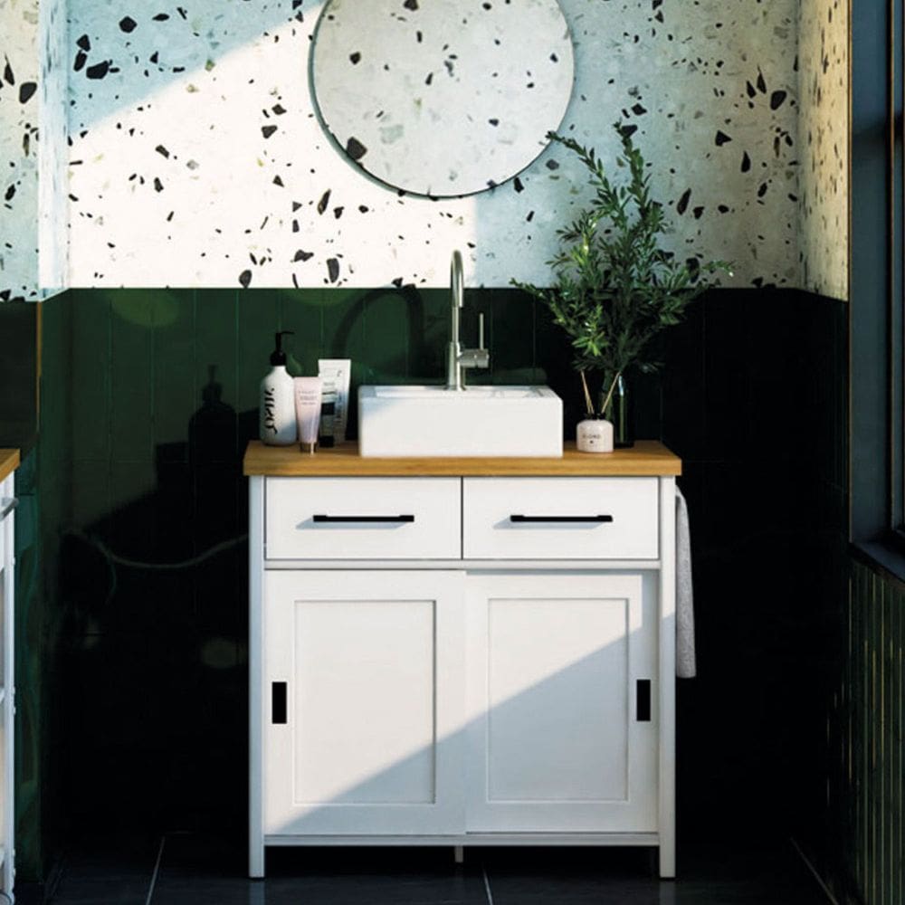 Gabinete Armário Banheiro 78,3x85x44,6 Cm Branco
