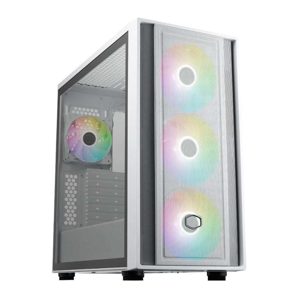 Gabinete Cooler Master Masterbox 600 - 3 Fans ARGB - Mid-Tower - Branco - MB600-WGNN-S00