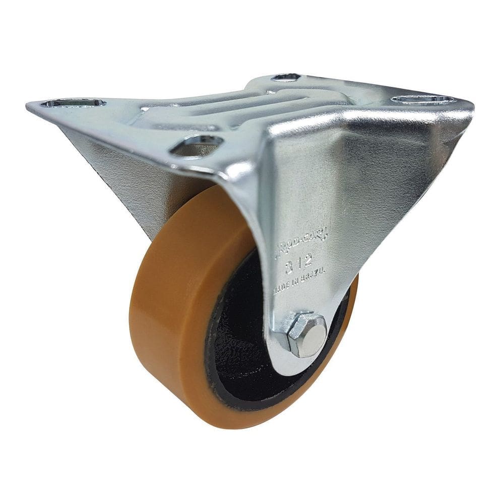Rodízio Fixo 3” FLR 312 UFN 170kg PU Laranja com Bucha 106743 Rod-Car