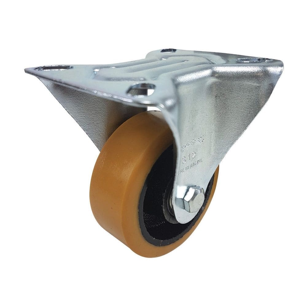 Rodízio Fixo 3” FLR 312 UFK 170kg PU Laranja Rolamento 121650 Rod-Car