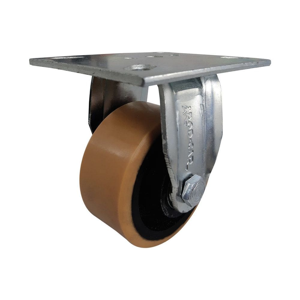 Rodízio Fixo 4” FIR 42 UFK 400kg PU Laranja Rolamento 122679 Rod-Car