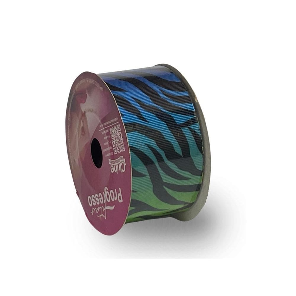 Fita De Gorgurão Estampada 38mm Progresso Nº9 Zebra Degrade