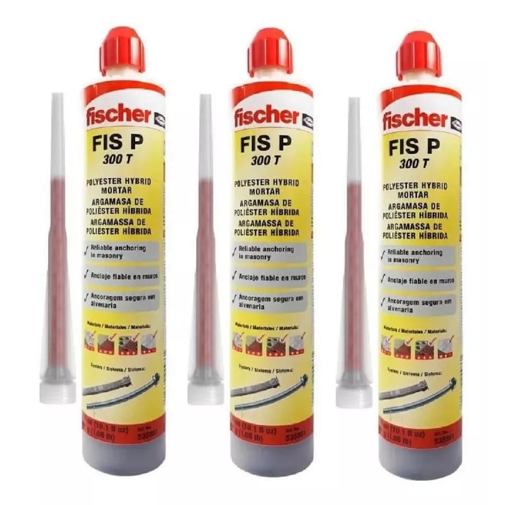 03 Chumbador Bucha Quimica Fischer Fis P 300 T -300ml/490 Gr