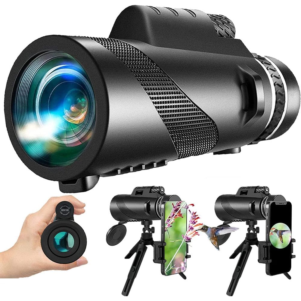 Telescópio monocular ASXMhGo 80x100 de alta definição