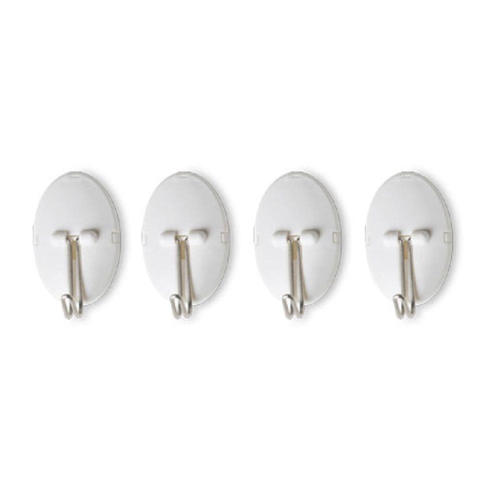 Gancho Adesivo Plastico Branco Pequeno C/04UN Secalux 231100