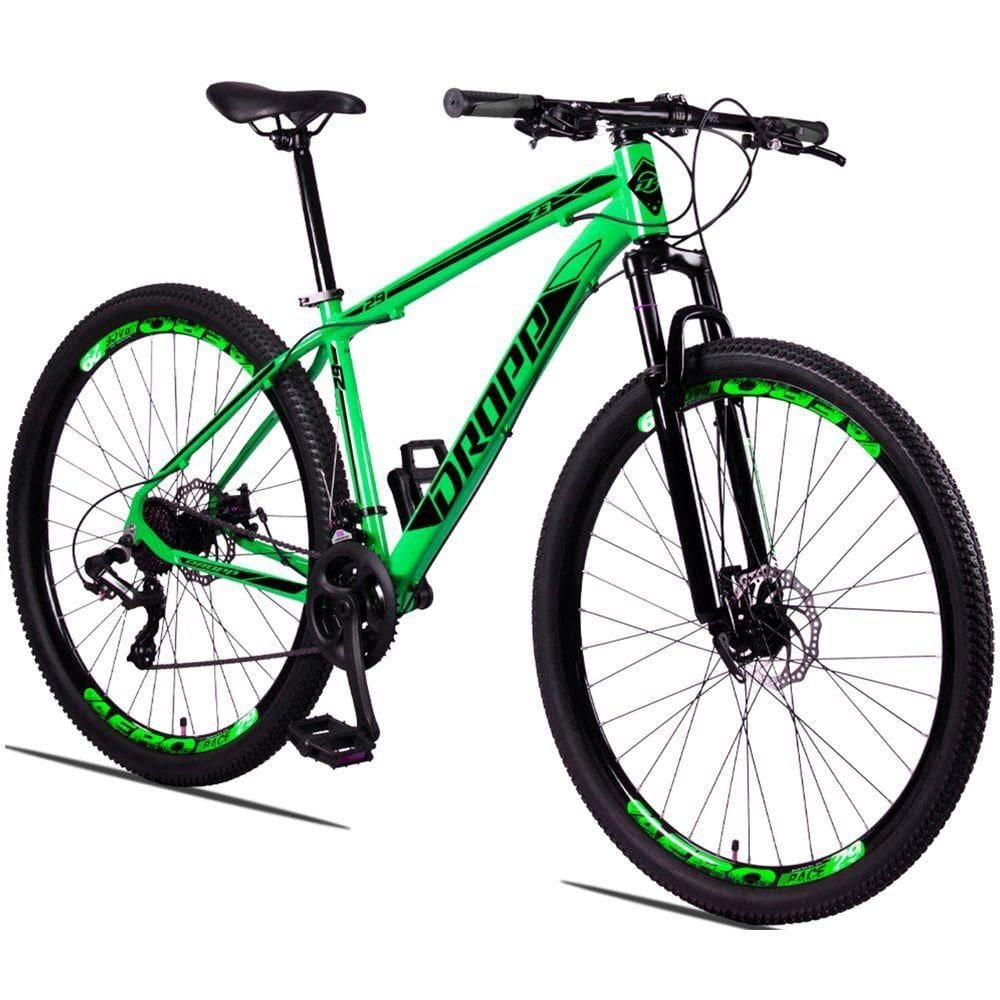 Bicicleta Aro 29 Dropp Z3 H Alumínio Câmbio Shimano 24v Freio A Disco Hidráulico 17 Verde+preto