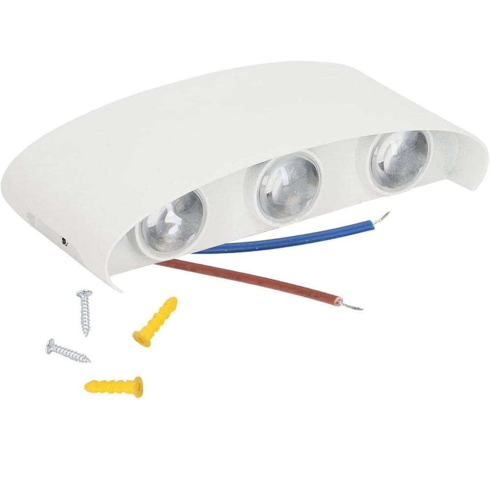 Arandela Luminaria Parede Meia Lua 6w 6 Fachos Luz Led Iluminaçao Garagem Predio Casa