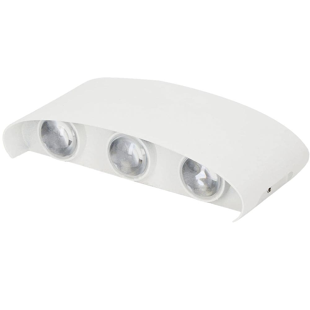 Arandela Luminaria Parede Meia Lua 6w Iluminaçao 6 Fachos Luz Casa Garagem Quintal Varanda Predio Decoraçao Segurança