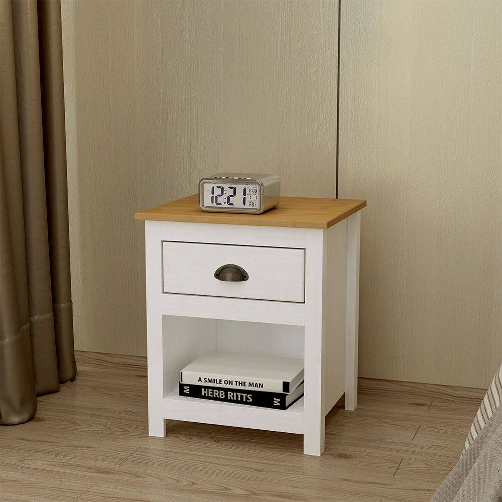 Mesa de Cabeceira 1 Gaveta Topázio 9100BF Branco Freijó Finestra