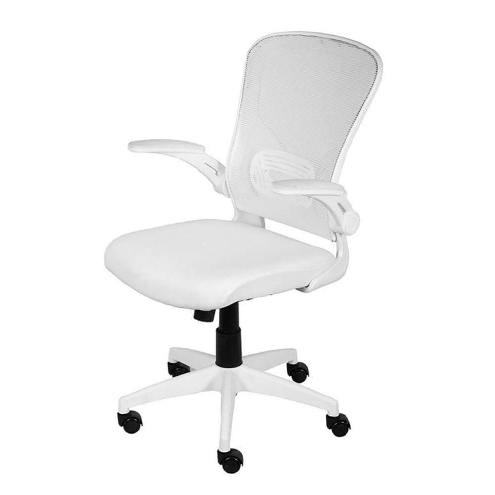 Cadeira Escritório Giratória NR-17 Diretor Bogotá Or Design Tela Mesh Branca Base Rodízio Nylon Branco