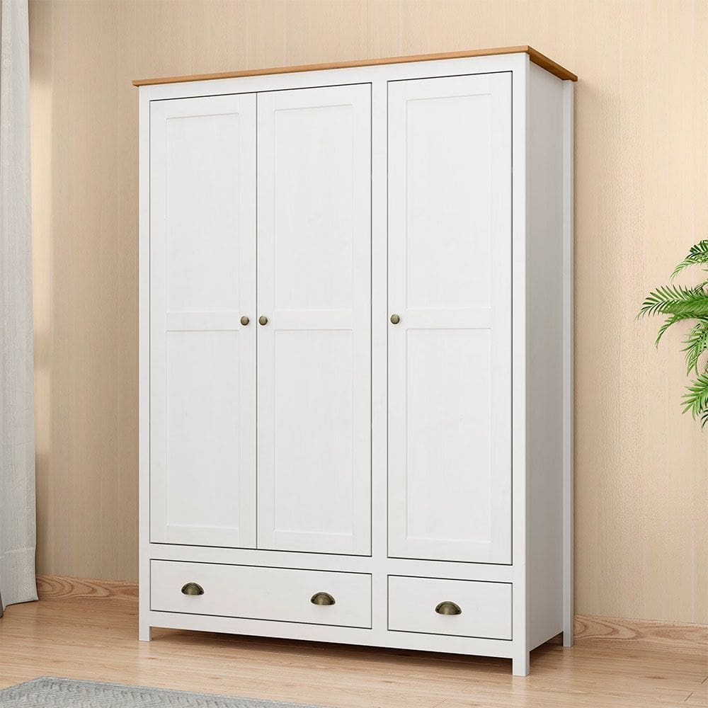 Guarda Roupa Solteiro 3 Portas e 2 Gavetas Topázio 9104BF Branco Freijó Finestra