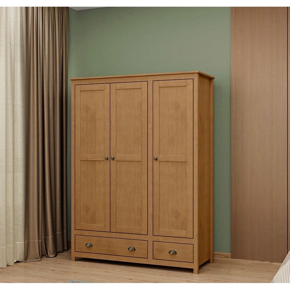 Guarda Roupa Solteiro 3 Portas e 2 Gavetas Topázio 9104FN Freijó Finestra