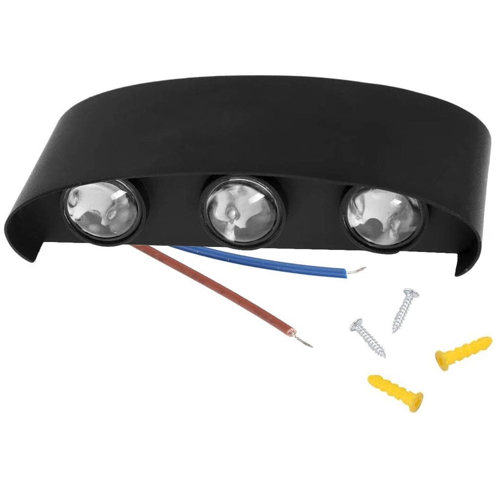 Arandela Luminaria Parede Meia Lua Luz Led 6W 6 Fachos Iluminaçao Decoraçao Garagem Quintal Jardim