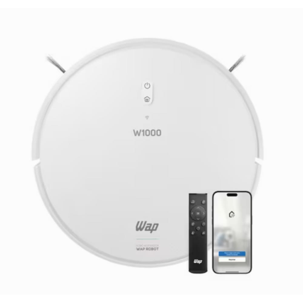 Robo Aspirador Smart Wap Robot W1000 Inteligente Com Mapeamento Passa Pano Com Filtro HEPA Comando Voz Alexa e Google - Bivolt