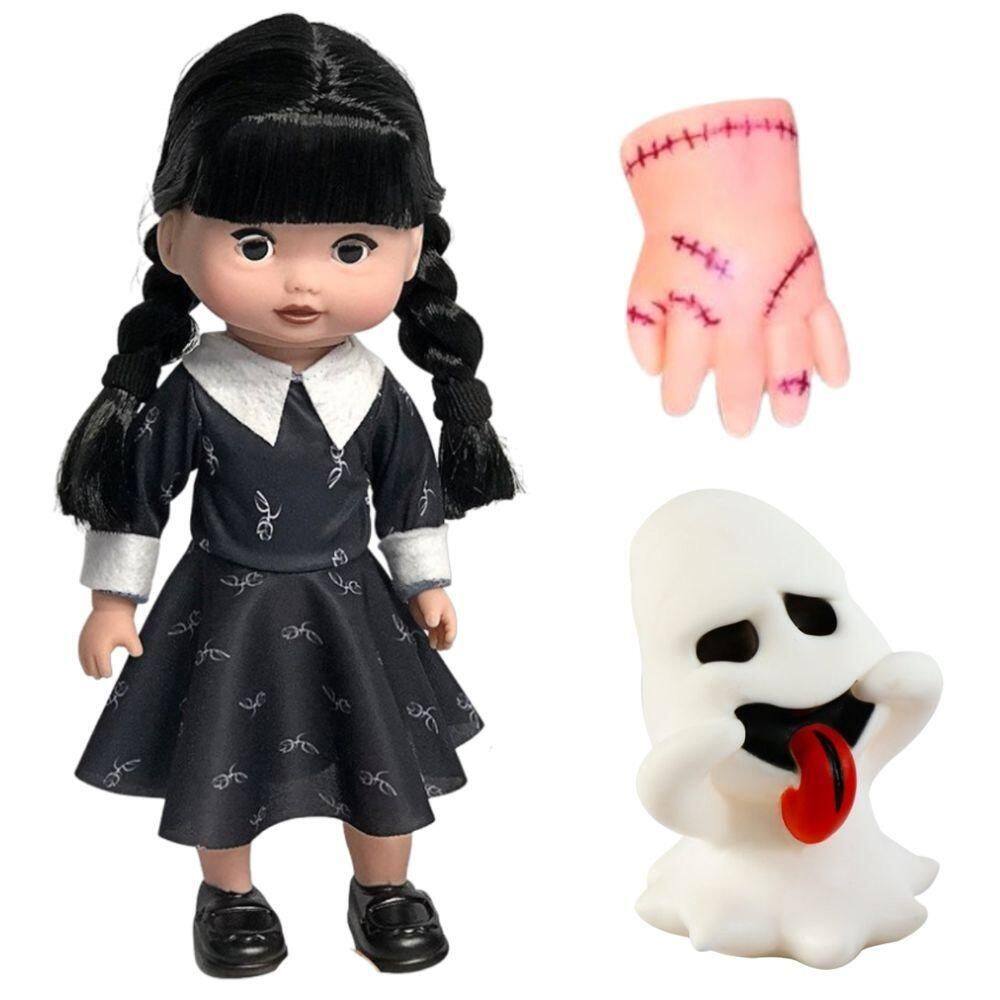 Boneca Da Família Addams Wandinha Brinquedo Temático Com Mãozinha Para Crianças