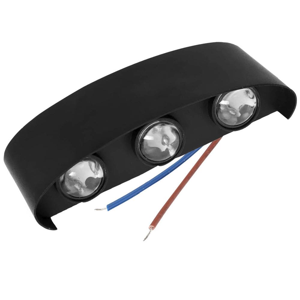 Arandela Luminaria Parede Meia Lua 6W 6 Fachos Led Iluminaçao Casa Garagem Varanda Rua Quintal