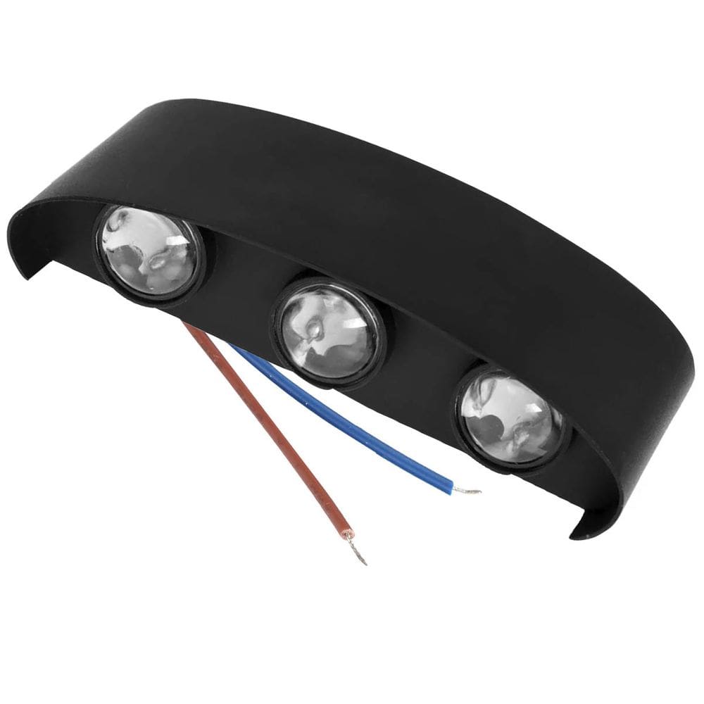 Arandela Luminaria Meia Lua Parede Luz Led 6w 6 Fachos Iluminaçao Decoraçao Garagem Varanda Quintal Jardim