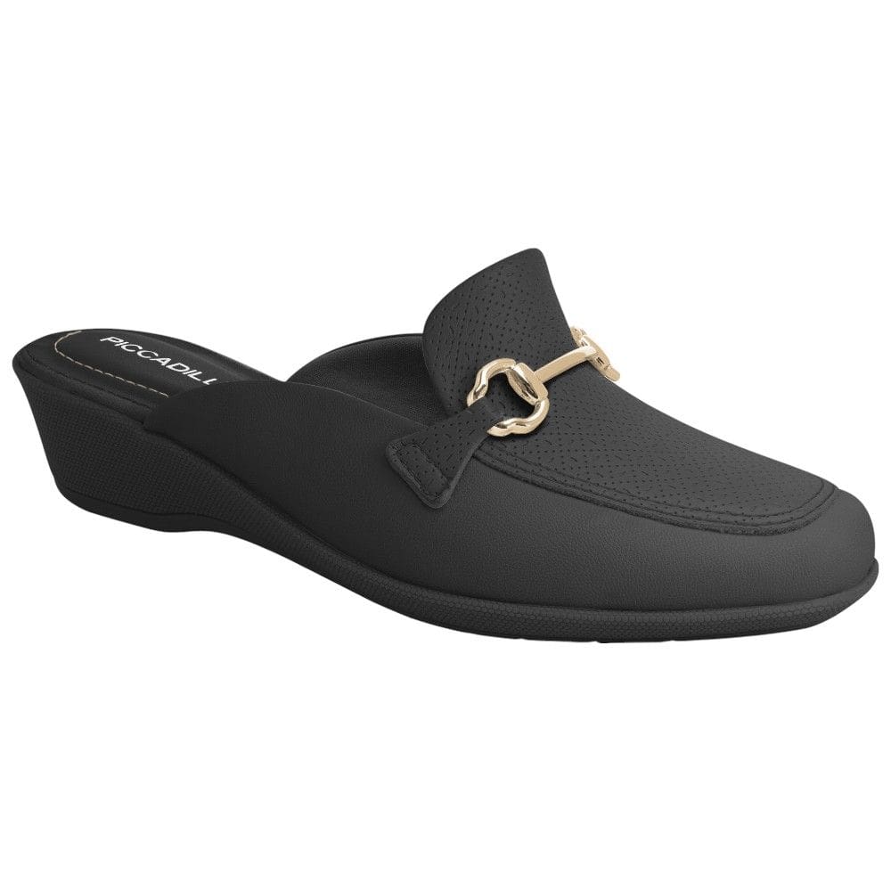 Mule Salto Anabela Piccadilly 143237 Feminino - Preto
