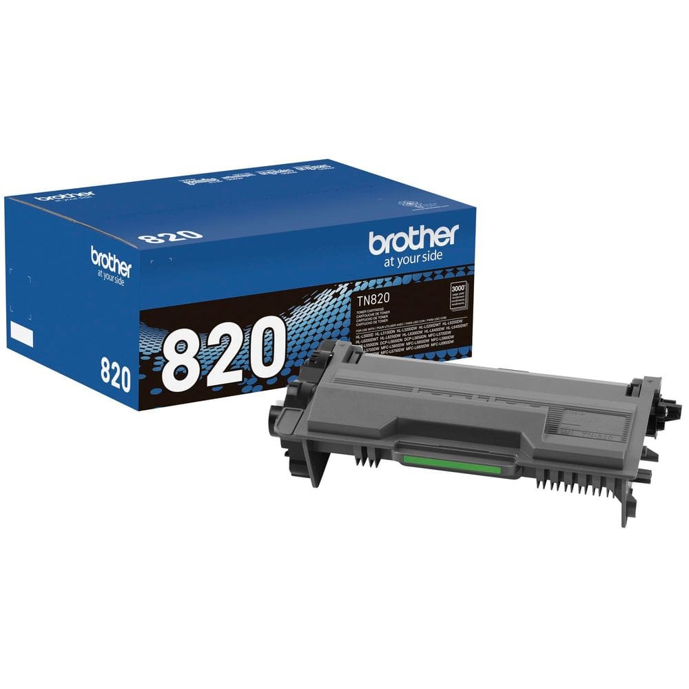Cartucho de toner Brother TN820 preto Rendimento de 3.000 páginas