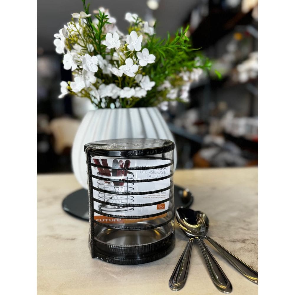 Suporte para Utensílios e Talheres - Preto Fosco