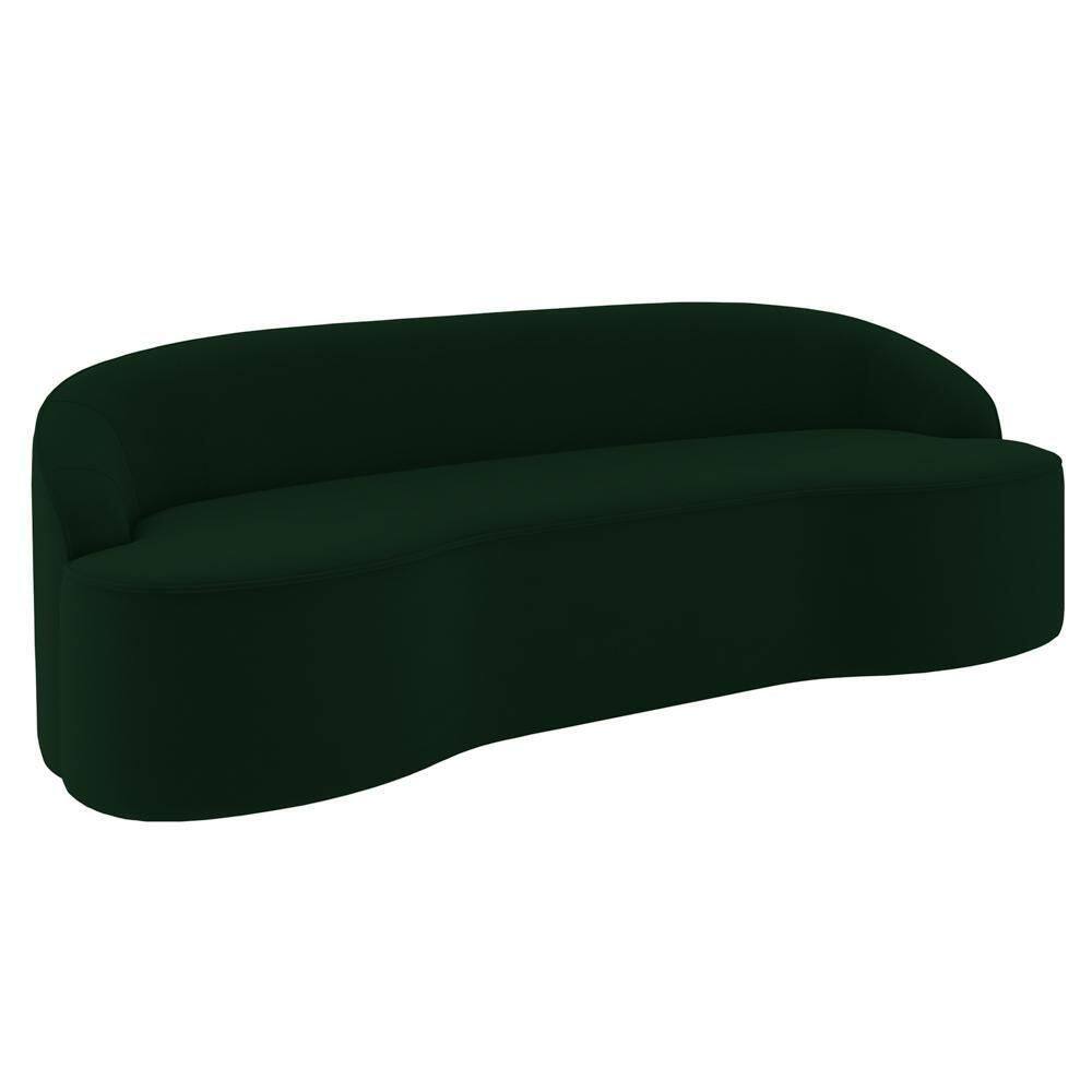 Sofá 3 Lugares Para Sala De Estar Living 210cm Theo D06 Veludo Esmeralda - Mpozenato