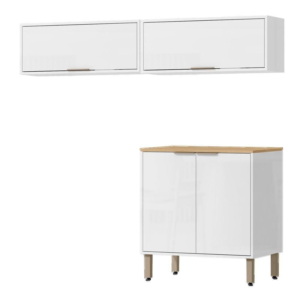Cozinha Modulada 3 Modulos 160 Cm Glor Branco Neve Mxm