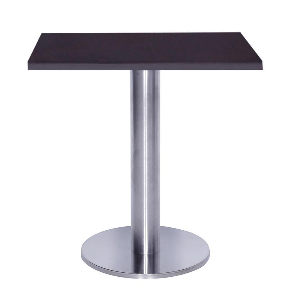 Mesa Beta Big Inox 75 Cm (alt) Disco Redondo Tampo Mdp Quadrado 80 Cm (larg) X 2,50 Cm (alt) Preto