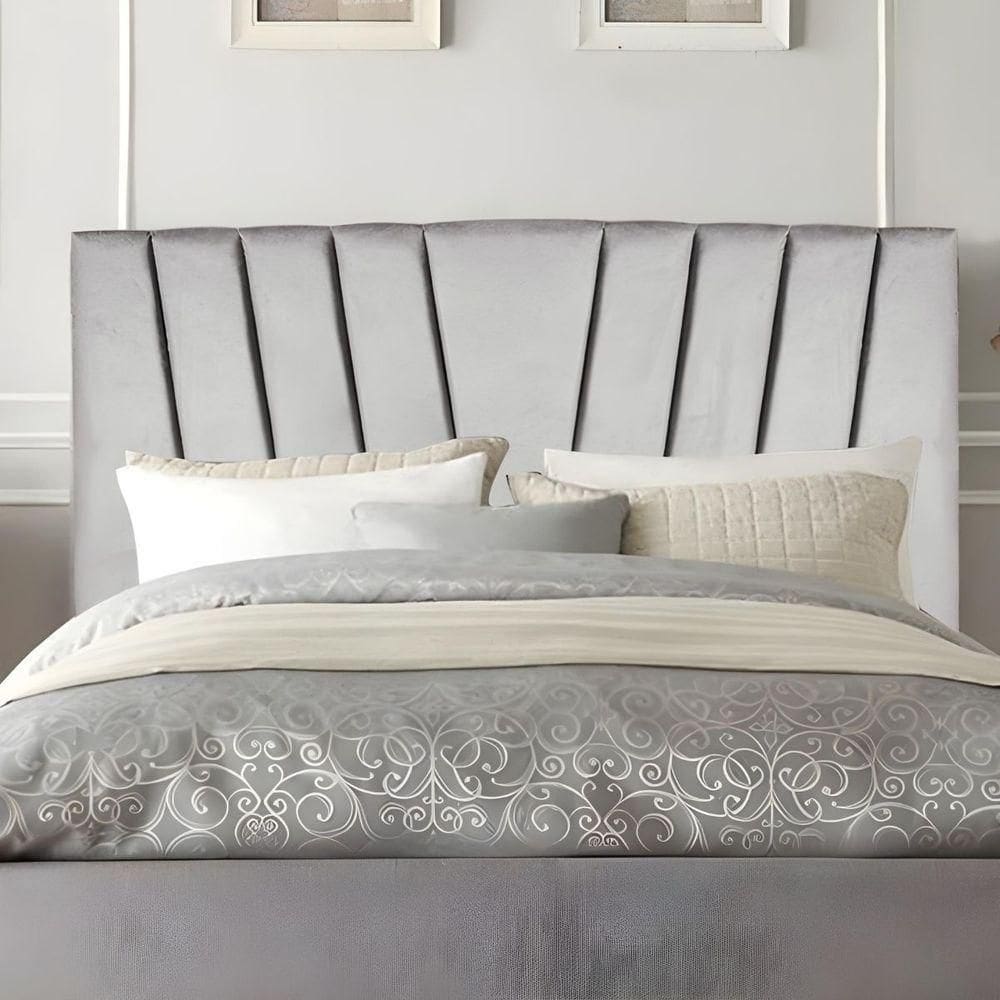 Cabeceira Casal Box De Cama Estofada 140 Cm Lile Linho cinza Claro