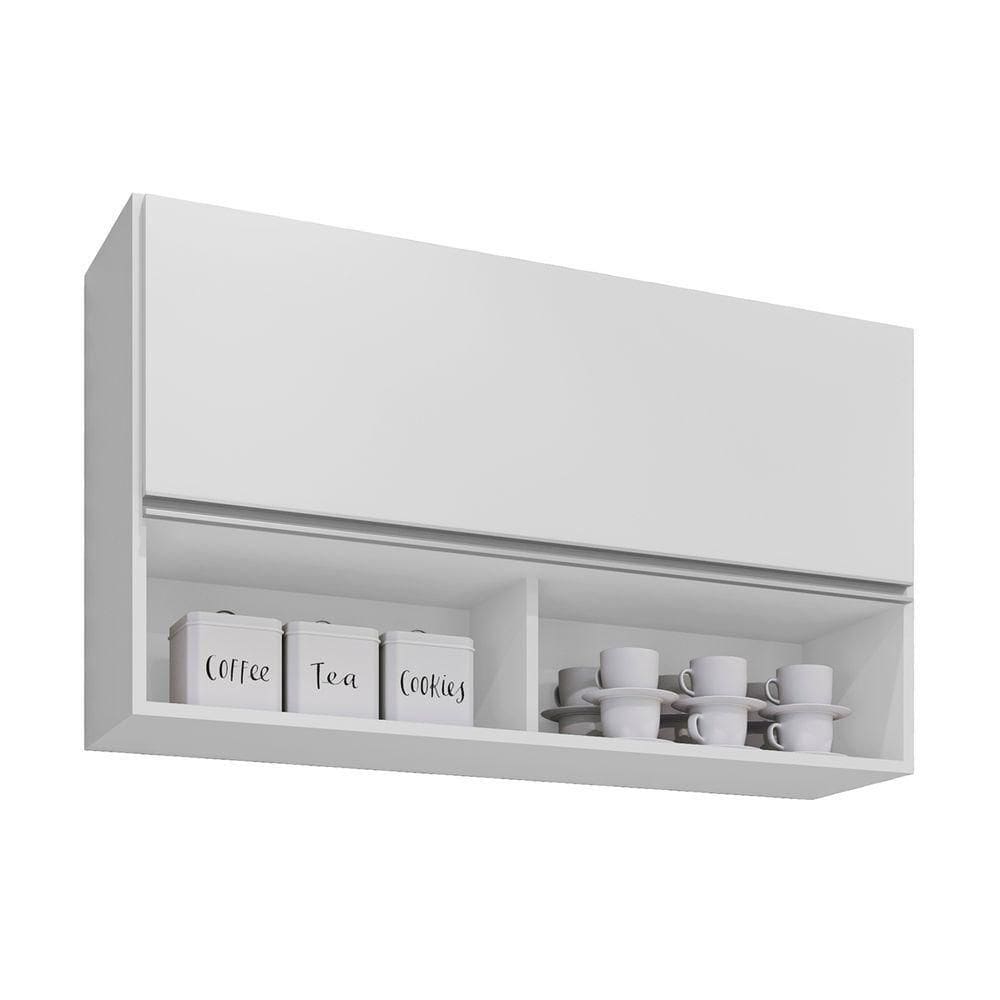 Armário De Cozinha Aéreo 100cm Basculante Mia Z34 Branco - Mpozenato