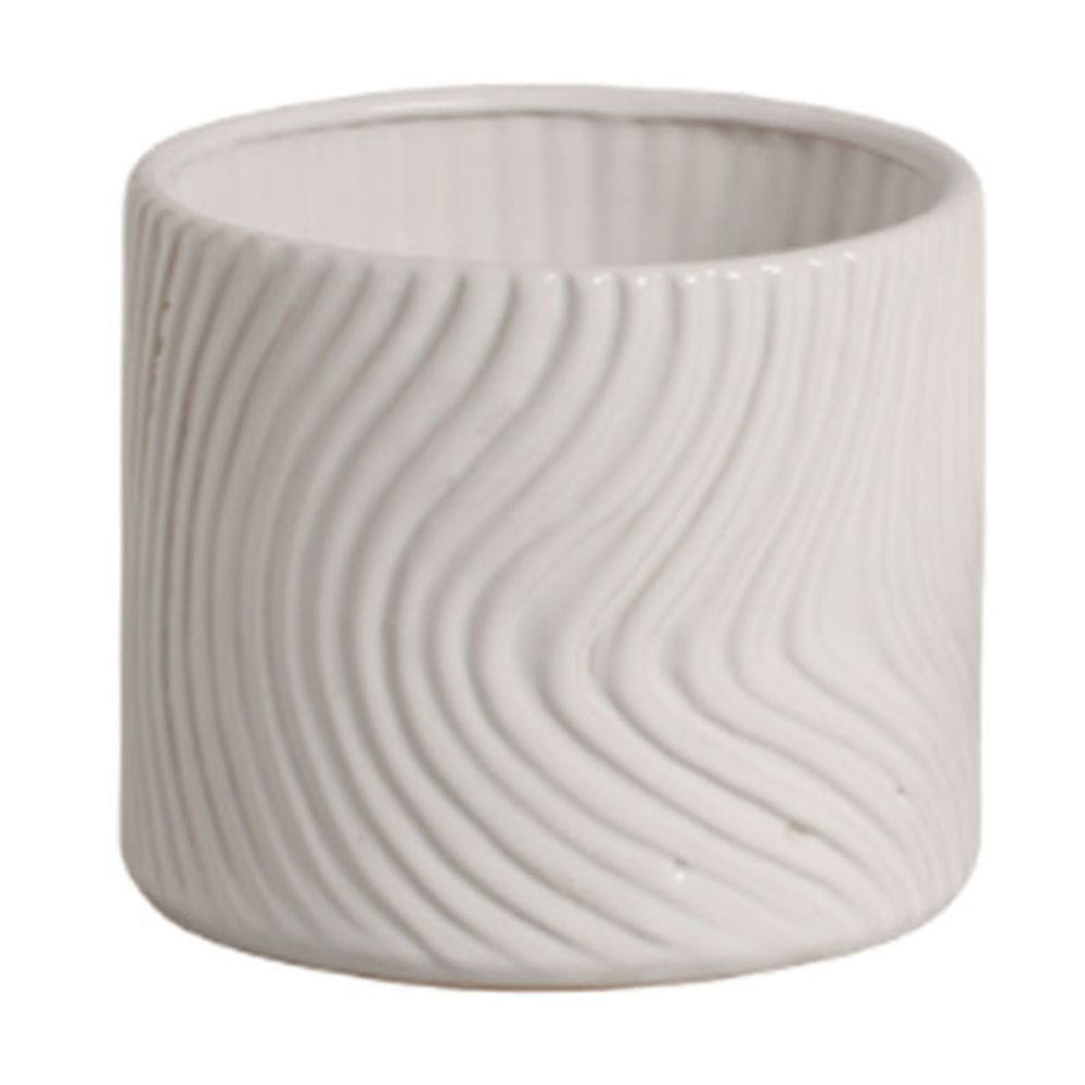Vaso de Cerâmica Linha Mar (15) Branco BURGUINA