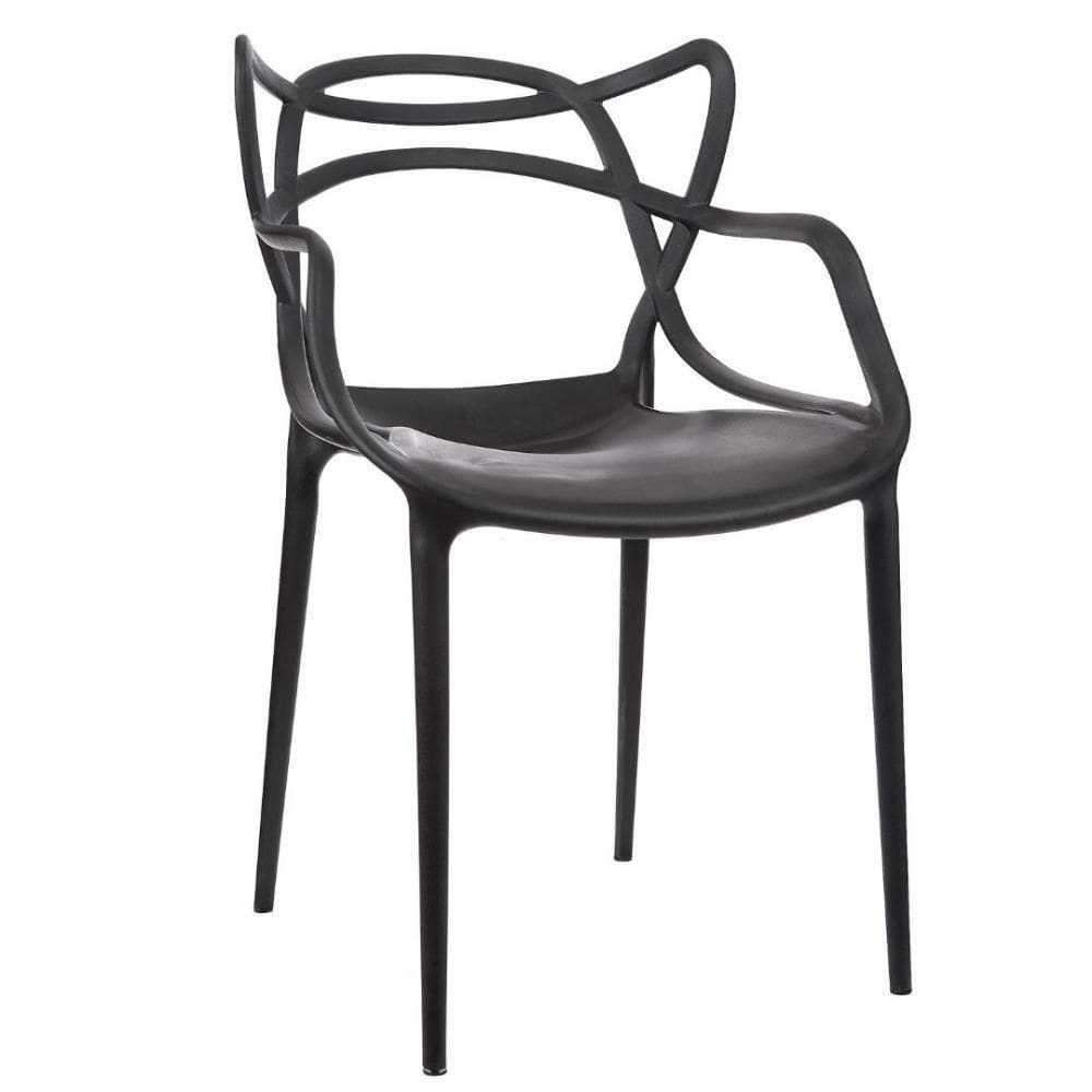 Kit 8 Cadeiras De Design Allegra Interior E Exterior Preta