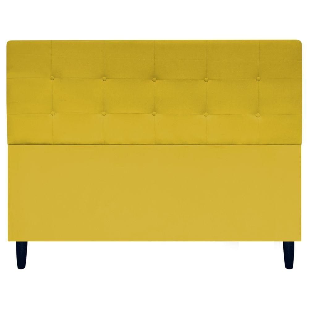 Cabeceira Para Cama Queen 160 Cm Ivy Suede Amarelo Suede