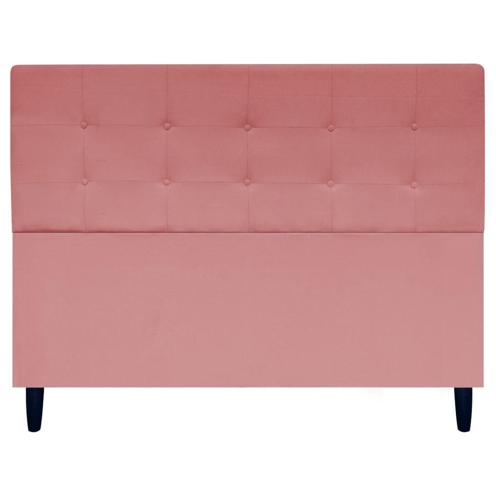 Cabeceira Para Cama Queen 160 Cm Ivy Suede Rosê Suede