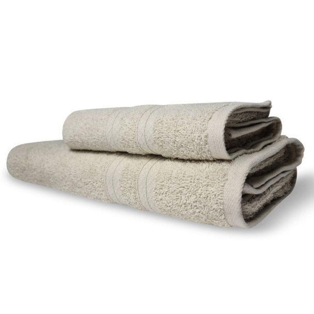 Jogo 2 Toalhas Itália Soft 1 Banho 1 Rosto Grossa 100% Algodão 430g-m² - Bege