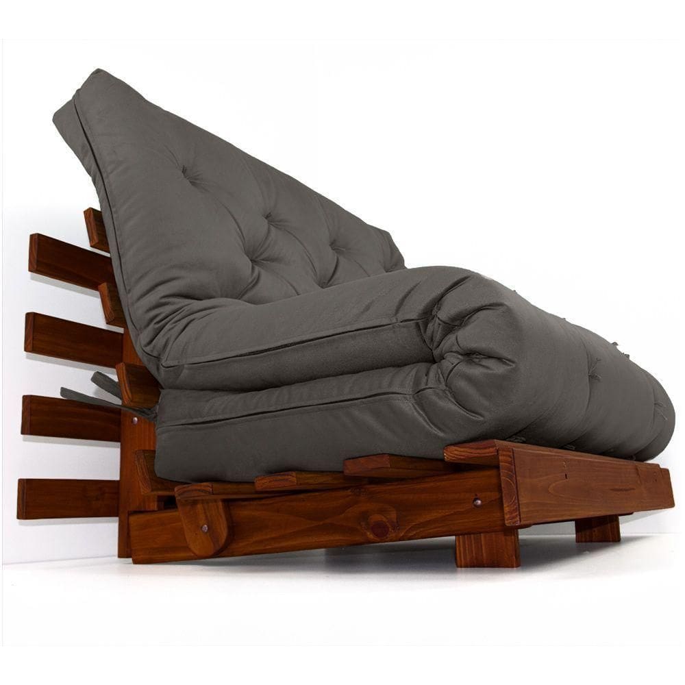 Sofá Cama Casal Futon Tokio D33 Madeira Maciça Cor Mel Ii