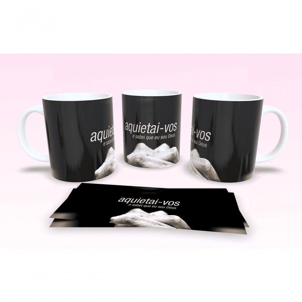 Caneca De Porcelana 325ml Decorada Frases Religiosas Estampa 42