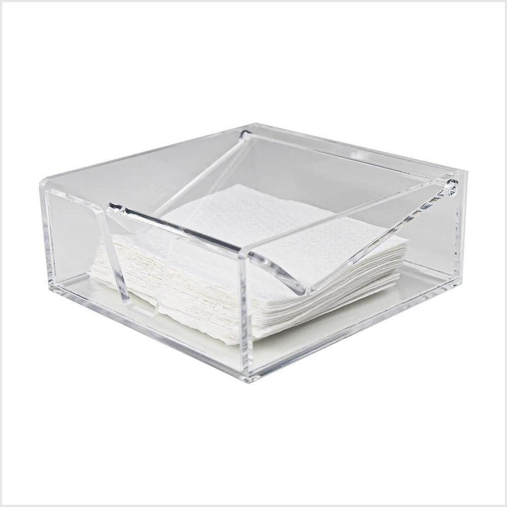 Porta Guardanapos Acrílico Transparente 5mm Centauri Mod P Organizador Mesa Cozinha Compacto Prático