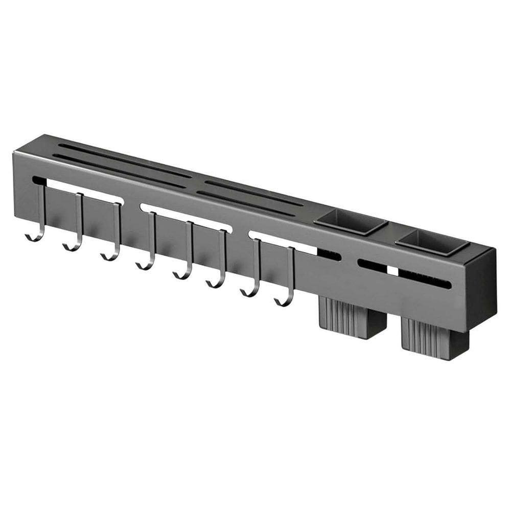 Suporte Organizador De Pendurar Utensilios Cozinha Metal Cinza