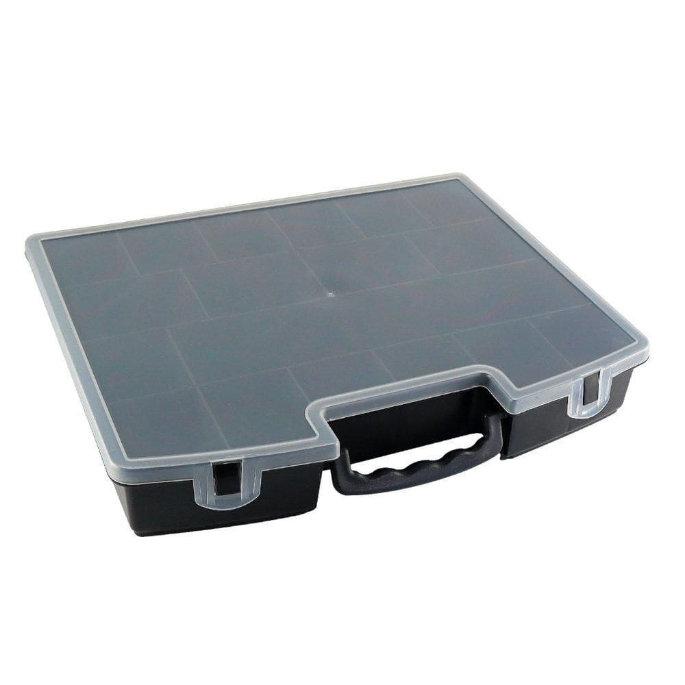 Maleta De Ferramentas Preta Com Tampa Transparente 36,2cm