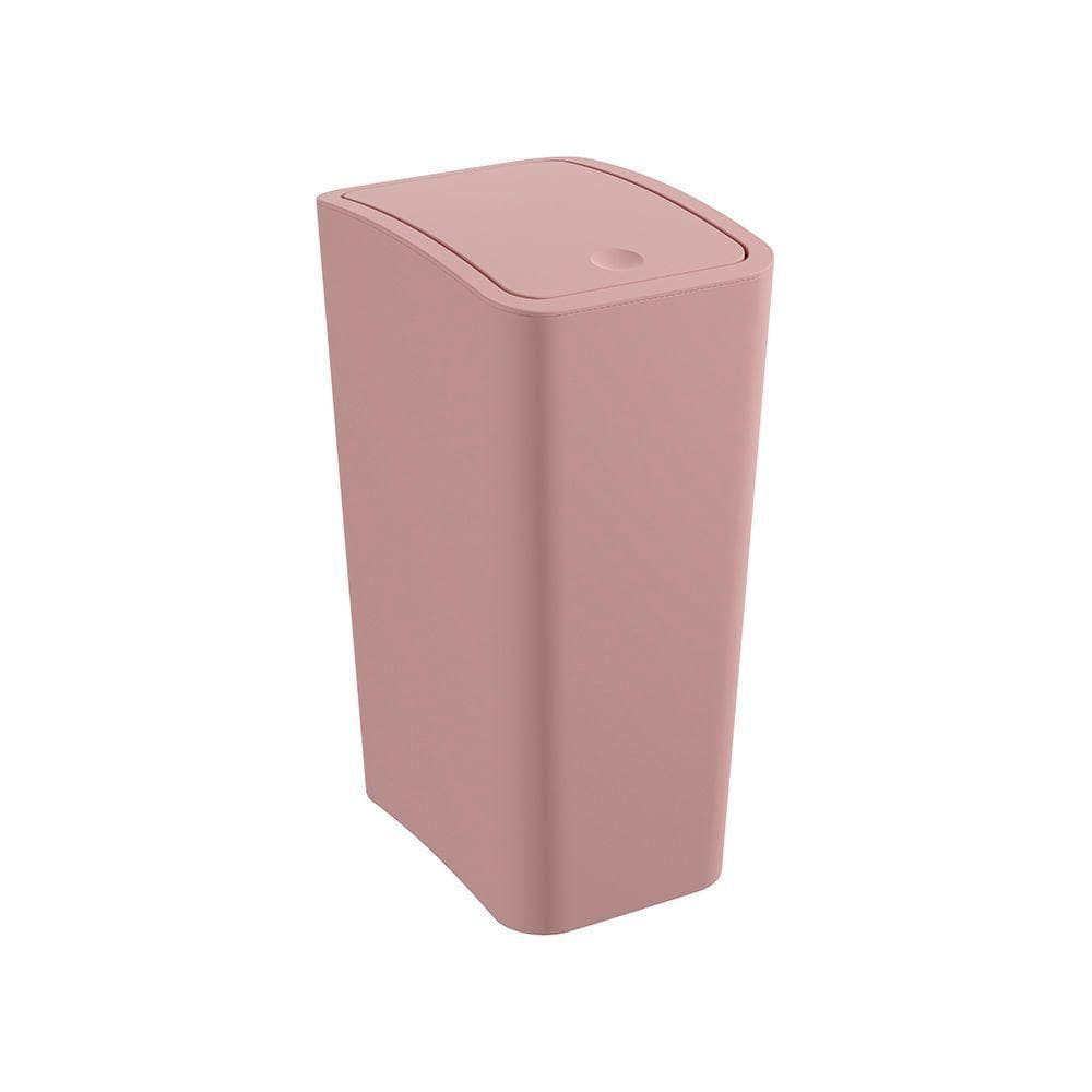 Lixeira Astra Ltc2 Com Tampa Click 8l Retangular Rose