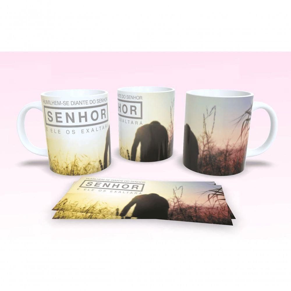Caneca De Porcelana 325ml Decorada Frases Religiosas Estampa 27