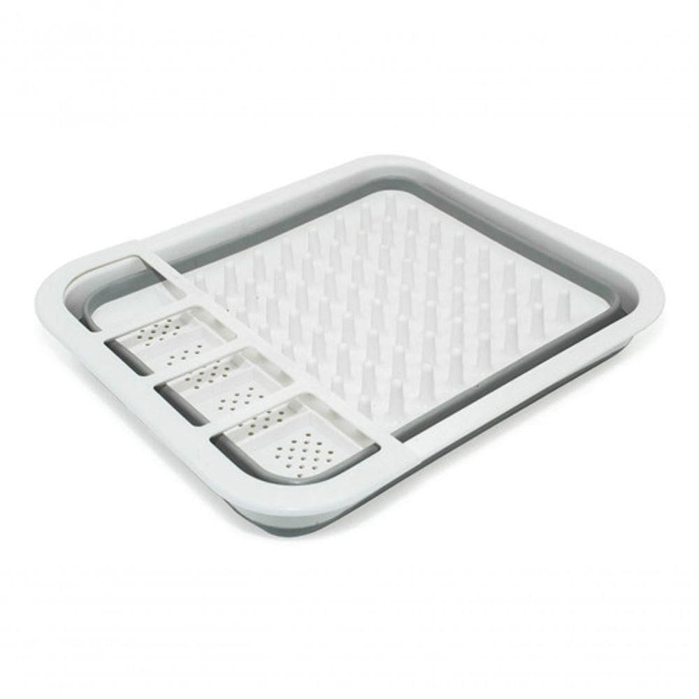 Escorredor De Louça Retrátil Em Silicone Cor: Branco – Praticidade E Organização Na Cozinha!