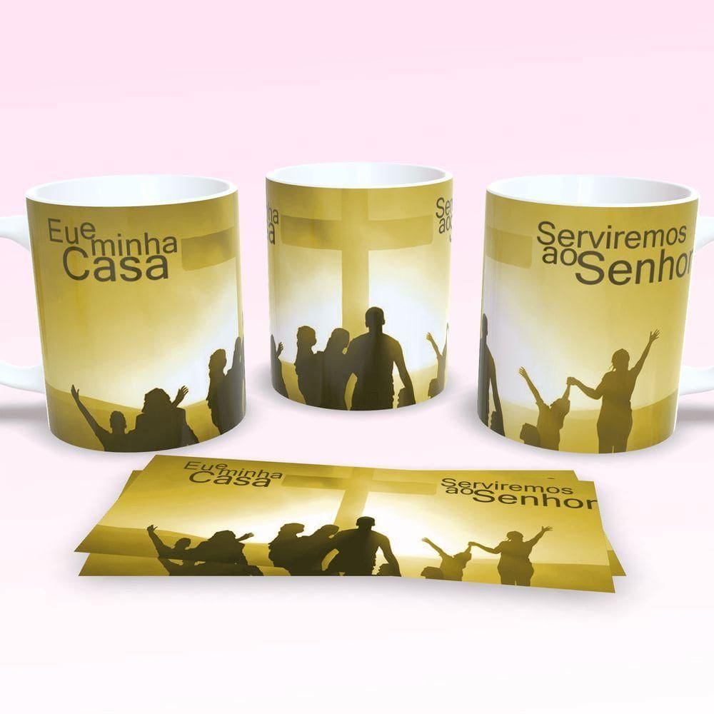 Caneca De Porcelana 325ml Decorada Frases Religiosas Estampa 12