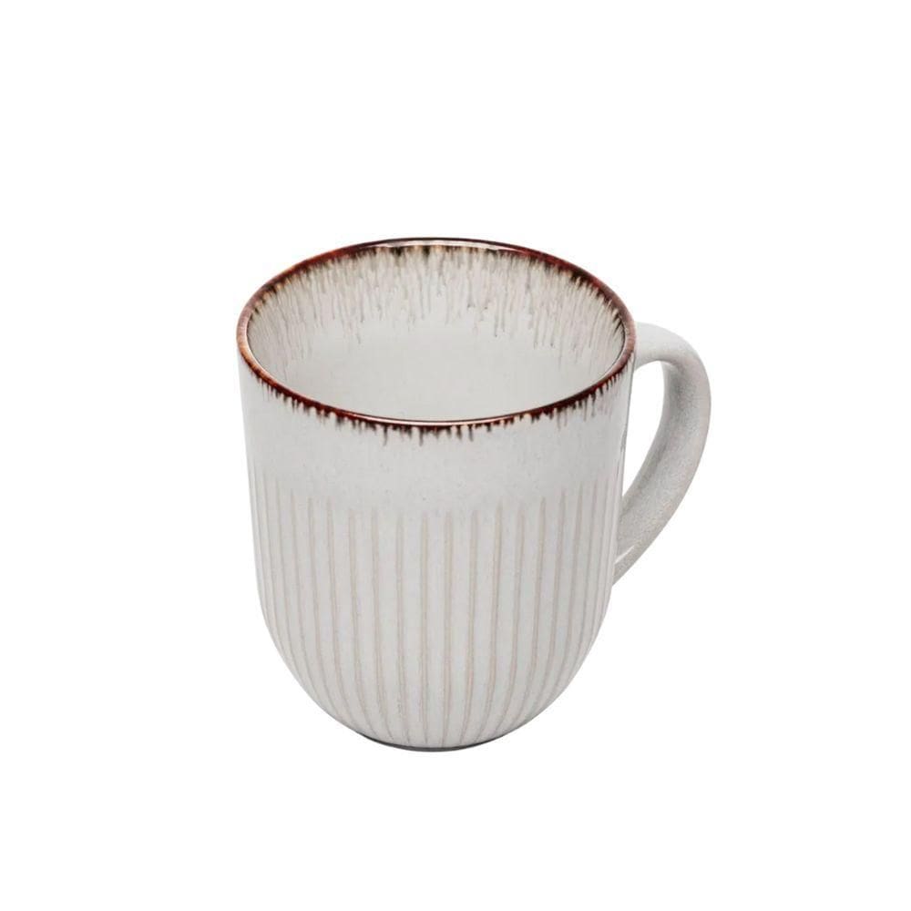 Caneca Em Cerâmica Linear 380ml Lyor Cinza