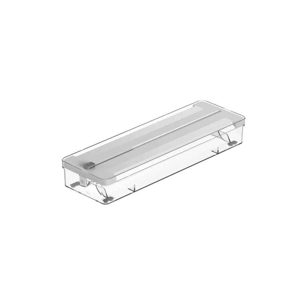 Organizador De Rolos Duplo Com Cortador Clear Branco