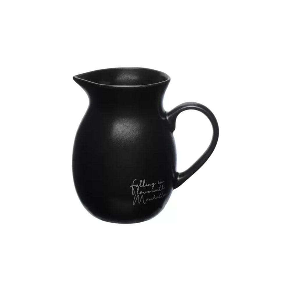 Jarra Cerâmica Manhattan Preto 1L para Decoração e Uso Cotidiano