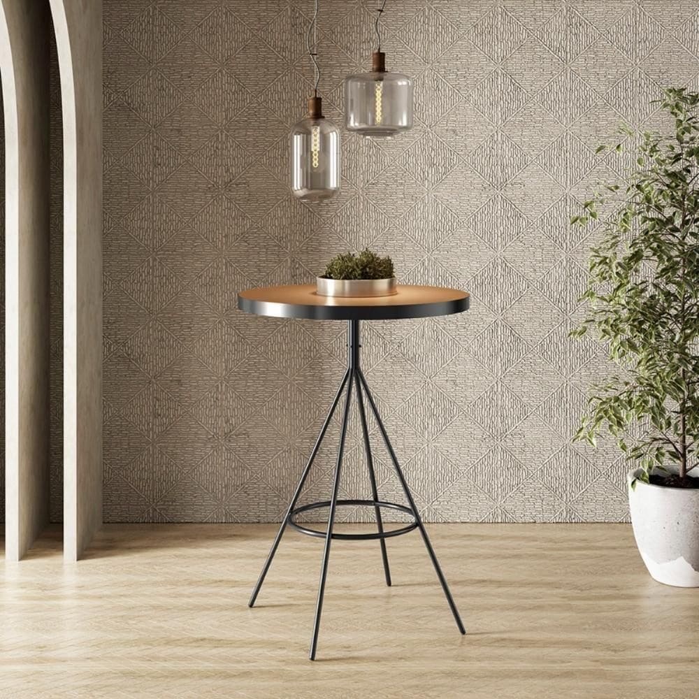 Mesa Rodonda Aço Madri Amarula para Jantares e Reuniões