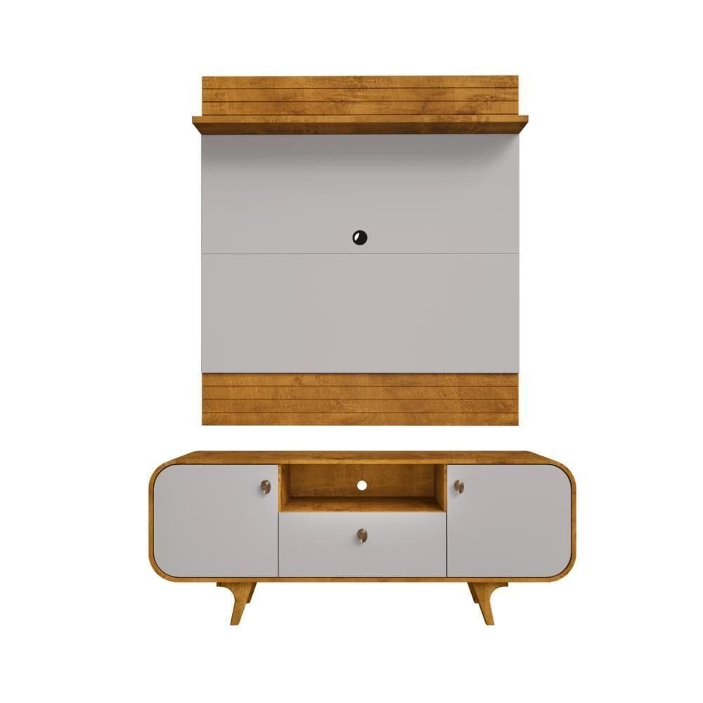 Jogo Painel E Rack Lapa Naturalle Off White