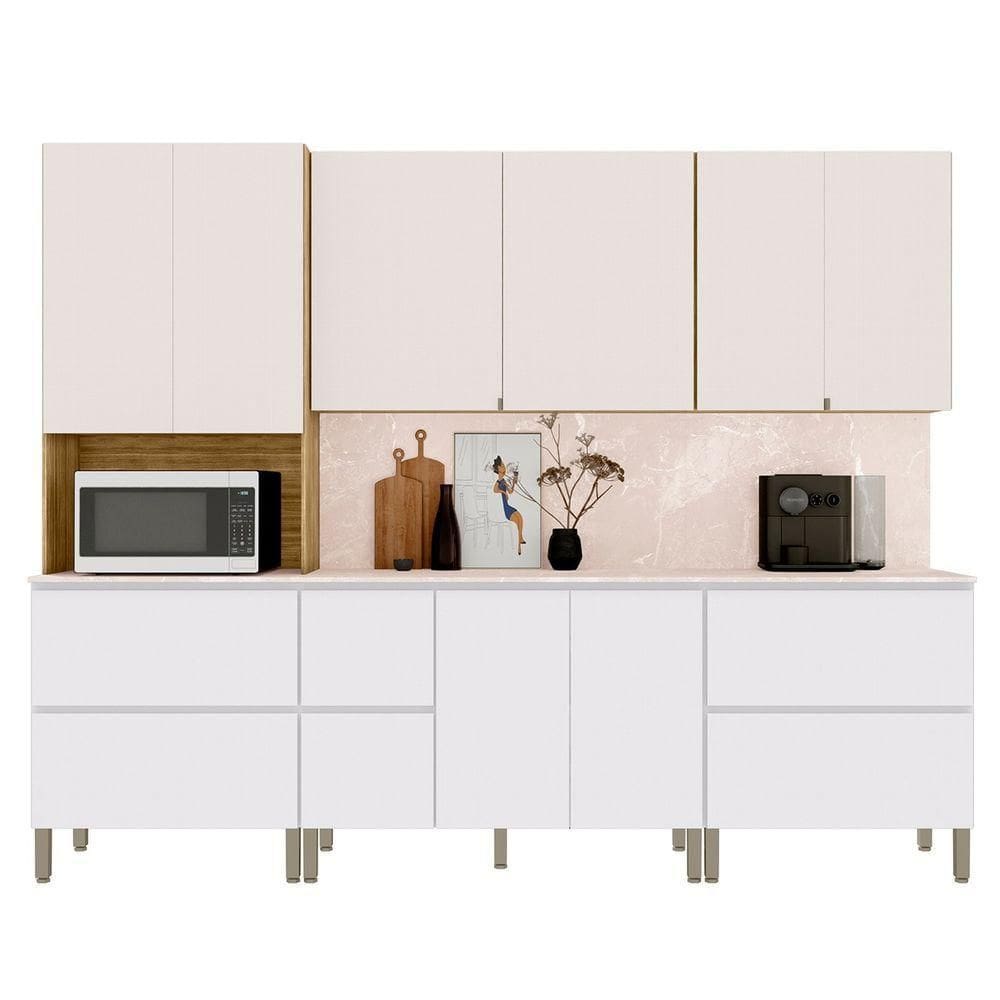 Armário De Cozinha Cp03 Com Tampo 120cm Minsk Z06 Branco/soft - Mpozenato